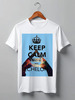 Заказать мужскую футболку в Москве. Футболка классическая Keep calm and be an Echelon от prettydisaster - готовые дизайны и нанесение принтов.