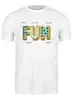 Заказать мужскую футболку в Москве. Футболка классическая Fun с поясняющими надписями от Fix Print - готовые дизайны и нанесение принтов.