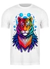 Заказать мужскую футболку в Москве. Футболка классическая Красочный тигр от Павел Азаренков - готовые дизайны и нанесение принтов.