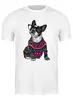 Заказать мужскую футболку в Москве. Футболка классическая Собака Хипстер от printik - готовые дизайны и нанесение принтов.
