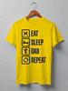 Заказать мужскую футболку в Москве. Футболка классическая Eat, sleep, dab, repeat от skynatural - готовые дизайны и нанесение принтов.