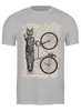 Заказать мужскую футболку в Москве. Футболка классическая Fixie Cat Punk Rider от oneredfoxstore@gmail.com - готовые дизайны и нанесение принтов.