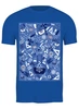 Заказать мужскую футболку в Москве. Футболка классическая День химика. Химия - это любовь. На синем от Елена  - готовые дизайны и нанесение принтов.