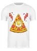 Заказать мужскую футболку в Москве. Футболка классическая Кусочек Пиццы (Pizza) от coolmag - готовые дизайны и нанесение принтов.