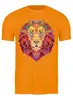 Заказать мужскую футболку в Москве. Футболка классическая Полигональный лев от oldman - готовые дизайны и нанесение принтов.