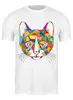 Заказать мужскую футболку в Москве. Футболка классическая Кот (Cat) от fanart - готовые дизайны и нанесение принтов.