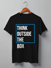 Заказать мужскую футболку в Москве. Футболка классическая Think outside the box от Startech.vc  - готовые дизайны и нанесение принтов.