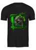 Заказать мужскую футболку в Москве. Футболка классическая Зеленый дракон киборг от Dakini | Art  - готовые дизайны и нанесение принтов.