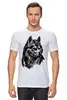 Заказать мужскую футболку в Москве. Футболка классическая Волк      от mega281@yandex.ru - готовые дизайны и нанесение принтов.