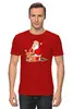 Заказать мужскую футболку в Москве. Футболка классическая Санта с оленем от T-shirt print  - готовые дизайны и нанесение принтов.