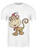 Заказать мужскую футболку в Москве. Футболка классическая обезьяна новый год от Amerikanka - готовые дизайны и нанесение принтов.