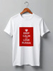 Заказать мужскую футболку в Москве. Футболка классическая KEEP CALM AND LOVE RUSSIA от Design Ministry - готовые дизайны и нанесение принтов.