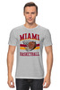 Заказать мужскую футболку в Москве. Футболка классическая Miami basketball от skynatural - готовые дизайны и нанесение принтов.