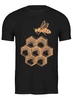Заказать мужскую футболку в Москве. Футболка классическая Пчела и соты от skynatural - готовые дизайны и нанесение принтов.