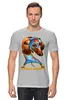 Заказать мужскую футболку в Москве. Футболка классическая Собака супергерой (1) от ПРИНТЫ ПЕЧАТЬ  - готовые дизайны и нанесение принтов.