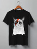 Заказать мужскую футболку в Москве. Футболка классическая Grumpy Cat x David Bowie от Amerikanka - готовые дизайны и нанесение принтов.