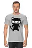 Заказать мужскую футболку в Москве. Футболка классическая Ninja Cat от oneredfoxstore@gmail.com - готовые дизайны и нанесение принтов.