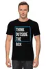 Заказать мужскую футболку в Москве. Футболка классическая Think outside the box от Startech.vc  - готовые дизайны и нанесение принтов.