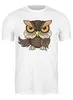 Заказать мужскую футболку в Москве. Футболка классическая Owl Here от oneredfoxstore@gmail.com - готовые дизайны и нанесение принтов.