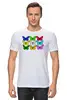 Заказать мужскую футболку в Москве. Футболка классическая Цветные бабочки. от Alexey Evsyunin - готовые дизайны и нанесение принтов.
