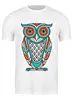 Заказать мужскую футболку в Москве. Футболка классическая Сова (Owl) от nadegda - готовые дизайны и нанесение принтов.