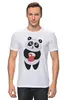 Заказать мужскую футболку в Москве. Футболка классическая Панда с сердечком от Ordwen - готовые дизайны и нанесение принтов.