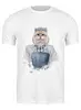 Заказать мужскую футболку в Москве. Футболка классическая Queen cat от Ксения Мироедова - готовые дизайны и нанесение принтов.