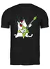 Заказать мужскую футболку в Москве. Футболка классическая Котик гитарист от T-shirt print  - готовые дизайны и нанесение принтов.