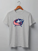 Заказать мужскую футболку в Москве. Футболка классическая Columbus Blue Jackets / NHL USA от KinoArt - готовые дизайны и нанесение принтов.