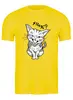 Заказать мужскую футболку в Москве. Футболка классическая Смешной котик от ПРИНТЫ ПЕЧАТЬ  - готовые дизайны и нанесение принтов.