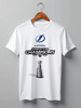 Заказать мужскую футболку в Москве. Футболка классическая Tampa Bay Lightning Stanley Cup Champions 2020 от KutvinoV.com  - готовые дизайны и нанесение принтов.
