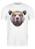 Заказать мужскую футболку в Москве. Футболка классическая Полигональный медведь от oldman - готовые дизайны и нанесение принтов.