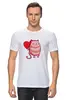 Заказать мужскую футболку в Москве. Футболка классическая Кошечка с сердцем от austmus - готовые дизайны и нанесение принтов.