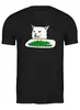 Заказать мужскую футболку в Москве. Футболка классическая Озадаченный кот от DESIGNER   - готовые дизайны и нанесение принтов.