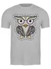 Заказать мужскую футболку в Москве. Футболка классическая Owl Here от oneredfoxstore@gmail.com - готовые дизайны и нанесение принтов.