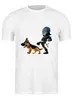 Заказать мужскую футболку в Москве. Футболка классическая Коп с собакой от Yaroslava - готовые дизайны и нанесение принтов.