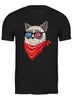 Заказать мужскую футболку в Москве. Футболка классическая Сердитый котик в 3D  от coolmag - готовые дизайны и нанесение принтов.