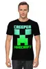 Заказать мужскую футболку в Москве. Футболка классическая MINECRAFT CREEPER от vista12761@rambler.ru - готовые дизайны и нанесение принтов.