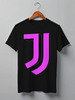 Заказать мужскую футболку в Москве. Футболка классическая Juventus | 3D Logo Fuchsia (2021) от 0x000000123 - готовые дизайны и нанесение принтов.