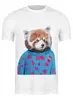 Заказать мужскую футболку в Москве. Футболка классическая Красная панда от elia21 - готовые дизайны и нанесение принтов.