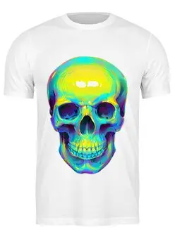 Заказать мужскую футболку в Москве. Футболка классическая Colorfull skull от scoopysmith - готовые дизайны и нанесение принтов.