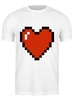Заказать мужскую футболку в Москве. Футболка классическая Пиксельное сердце (Minecraft) от Yaroslava - готовые дизайны и нанесение принтов.