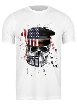 Заказать мужскую футболку в Москве. Футболка классическая Америка от ksusalvation - готовые дизайны и нанесение принтов.