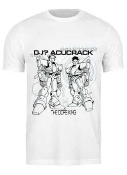 Заказать мужскую футболку в Москве. Футболка классическая DJ? Acucrack ‎/ The Dope King от OEX design - готовые дизайны и нанесение принтов.