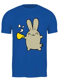 Заказать мужскую футболку в Москве. Футболка классическая Кролик с чаем от skynatural - готовые дизайны и нанесение принтов.