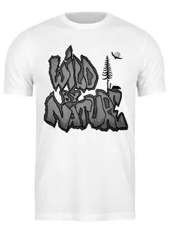 Заказать мужскую футболку в Москве. Футболка классическая Wild By Nature от oneredfoxstore@gmail.com - готовые дизайны и нанесение принтов.