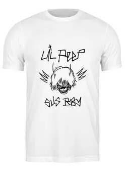 Заказать мужскую футболку в Москве. Футболка классическая Lil Peep от geekbox - готовые дизайны и нанесение принтов.