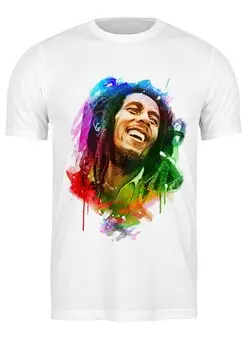 Заказать мужскую футболку в Москве. Футболка классическая Bob Marley от print_not_dead - готовые дизайны и нанесение принтов.