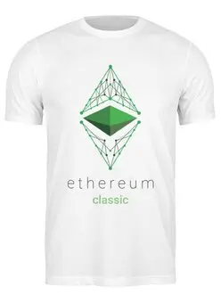 Заказать мужскую футболку в Москве. Футболка классическая ethereum classic от Константин Тотьмянин - готовые дизайны и нанесение принтов.