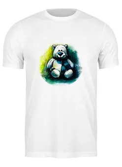 Заказать мужскую футболку в Москве. Футболка классическая медведь плюшевый от Abundzu - готовые дизайны и нанесение принтов.